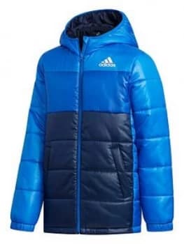 Boys, adidas Youth Synthetic Jacket - Navy/White, Size 2-3 Years