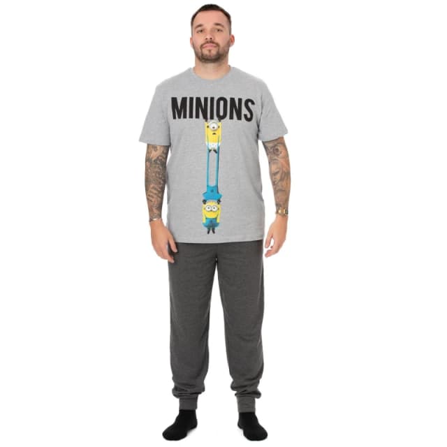 Minions Minions Men Short Sleeve Short Leg Pyjama Set in Black Size: Small Black S Male 5060977376381