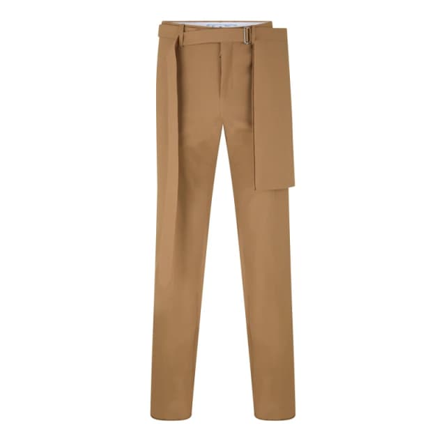 Off White Mens Belt Waist Slim Fit Trousers Camel male 44