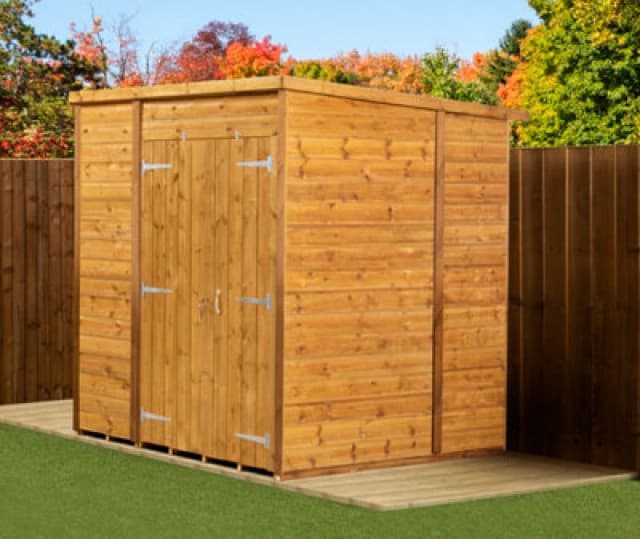 Empire Sheds Empire Modular Pent 6X6 Dipped Treated Tongue And Groove Wooden Garden Shed Double Door (6' X 6' / 6ft X 6ft) (6X6)