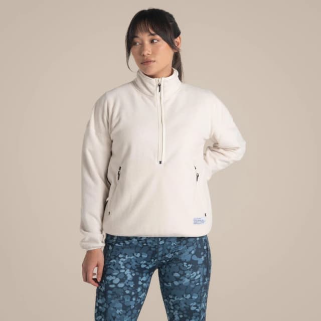 Craghoppers Womens Rnu 1/2 Zip Fleece Ecru female 14 (L)