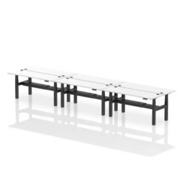 Air Back-to-Back 1800 x 600mm Height Adjustable 6 Person Bench Desk DYNHA02604