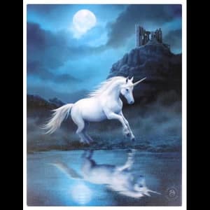 Small Moonlight Unicorn Canvas Picture by Anne Stokes