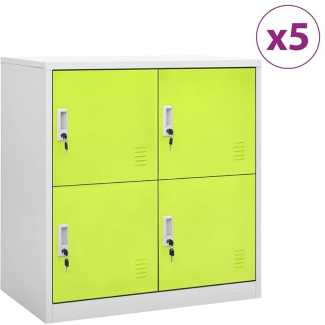 VIDAXL Locker Cabinets 5 pcs Light Grey and Green 90x45x92.5cm Steel Vidaxl 8720286847725