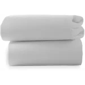 2 Pack Cotton Fitted Pram/Crib Sheets - Grey - Grey - Clair De Lune