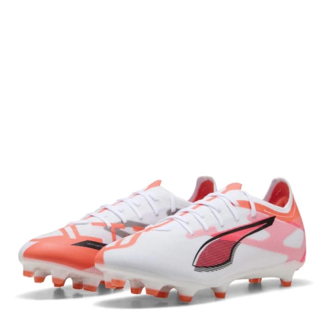 Puma Mens PUMA Ultra 5 Match Firm Ground Football Boots White/Red male 6 (39)