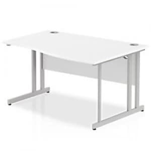 Impulse Cantilever 1400 Right Hand Wave Desk White