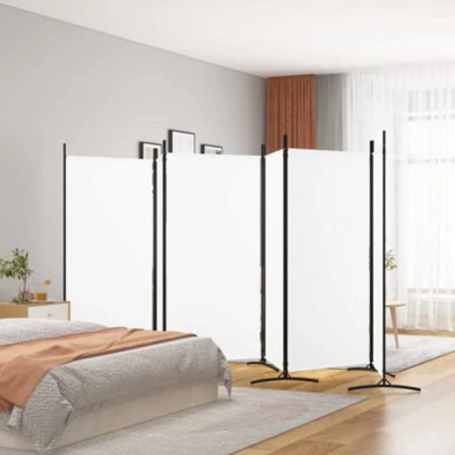 VIDAXL Vidaxl - 6-Panel Room Divider White 520x180cm Fabric 350270