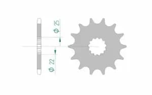 AFAM Steel Standard Front Sprocket 27500 - 520, Size 85 cm, Size 85 cm