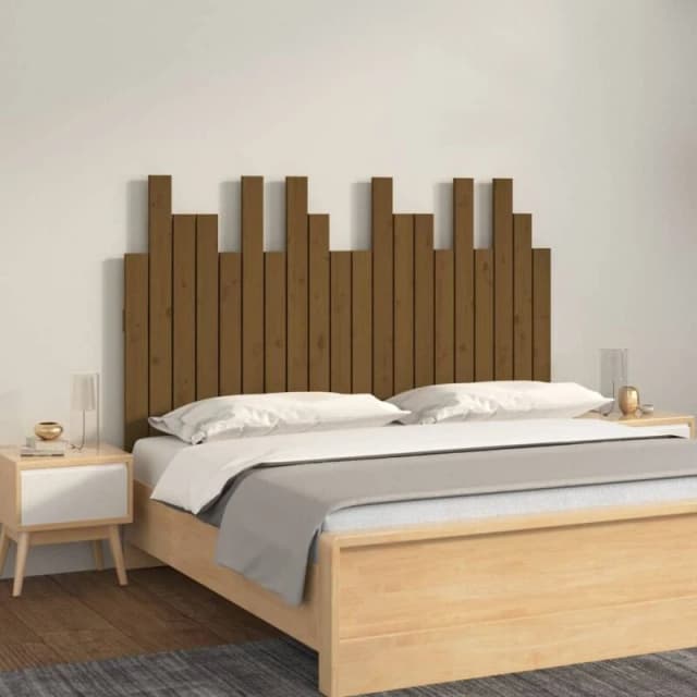 VIDAXL Wall Headboard Honey Brown 127.5x3x80cm Solid Wood Pine Vidaxl 824791