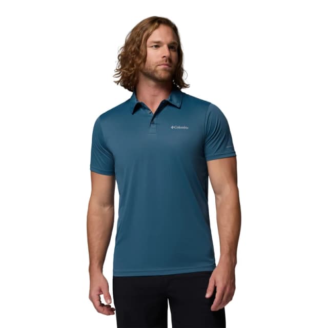 Columbia Short-Sleeve Polo Shirt Mens Blue male Small