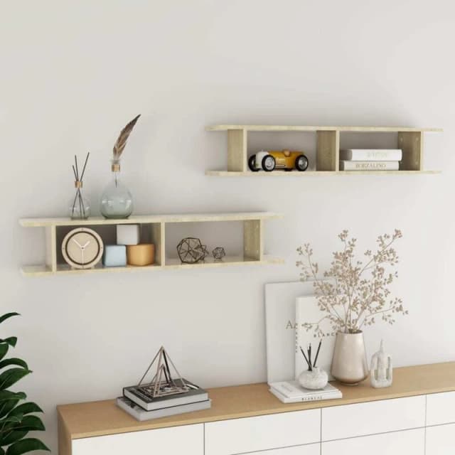 VIDAXL Vidaxl - Wall Shelf 2 pcs Sonoma Oak 105x18x20cm Engineered Wood 8720286596265