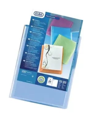 Elba Polyvision A4 Display Book Polypropylene 40 Clear Pockets Blue Single