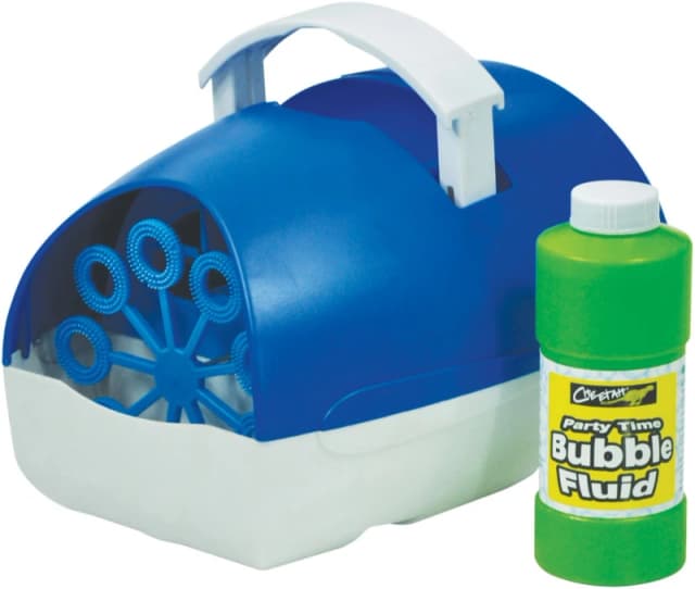Cheetah Automatic Electric Bubble Machine For Kids - Portable Battery Operated With Fluid Solution - Blue