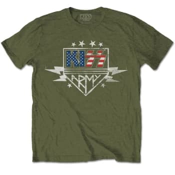 KISS - Army Lightning Unisex Large T-Shirt - Green