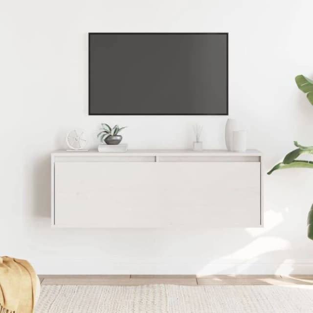 VIDAXL Wall Cabinet White 100x30x35cm Solid Wood Pine Vidaxl 8720286840597