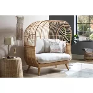 Desser Cocoon Rattan Sofa In Smooth Beige