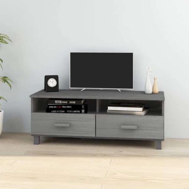 VIDAXL TV Cabinet hamar Dark Grey 106x40x40cm Solid Wood Pine Vidaxl 8720286818169