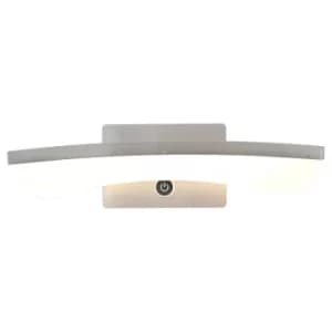 Olympus Integrated LED Wall Light Steel Brushed, Glass Matt