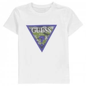 Guess Camo Triangle Tee - White Blue PV02