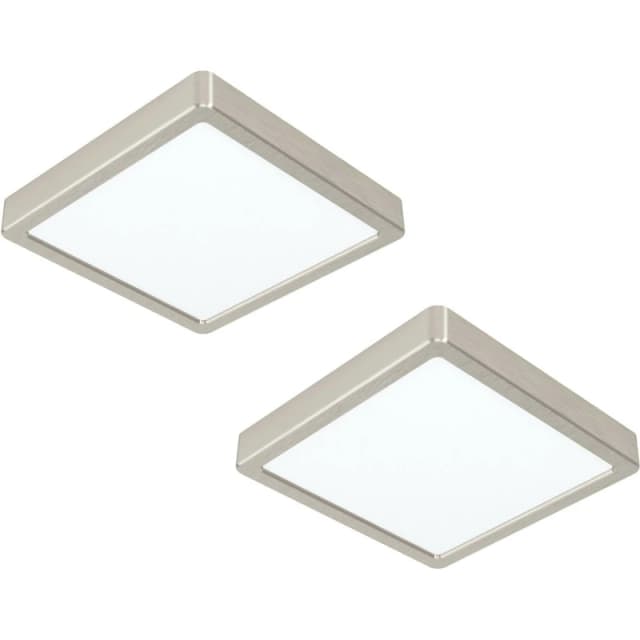 Loops 2 PACK Ceiling Light Satin Nickel 210mm Square Surface Mounted 16.5W LED 4000K Metallics