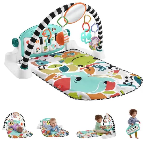 Fisher-Price Glow and Grow Kick & Play Piano Gym - Blue