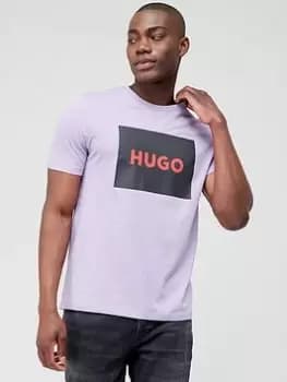 HUGO Dulive222 Large Logo T-Shirt, Light Purple, Size 2XL, Men