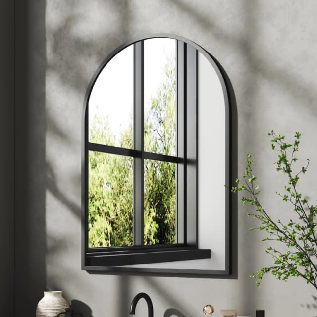 Cottonfy UK Arched Aluminum Alloy Wall Mirror 50*70cm - Black M