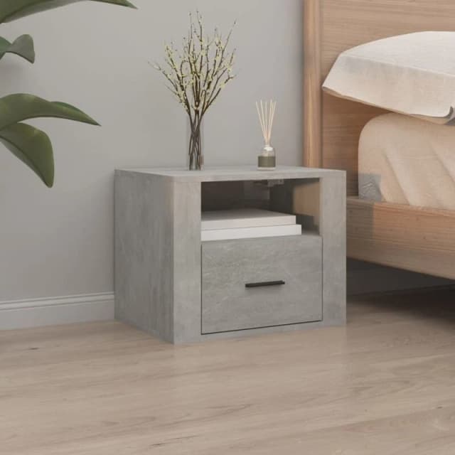 Vidaxl Wall-mounted Bedside Cabinet Concrete Grey 50X36X40 Cm, Grey 816888