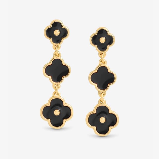 Mood Jet Clover Multi Row Earrings Gold female One Size