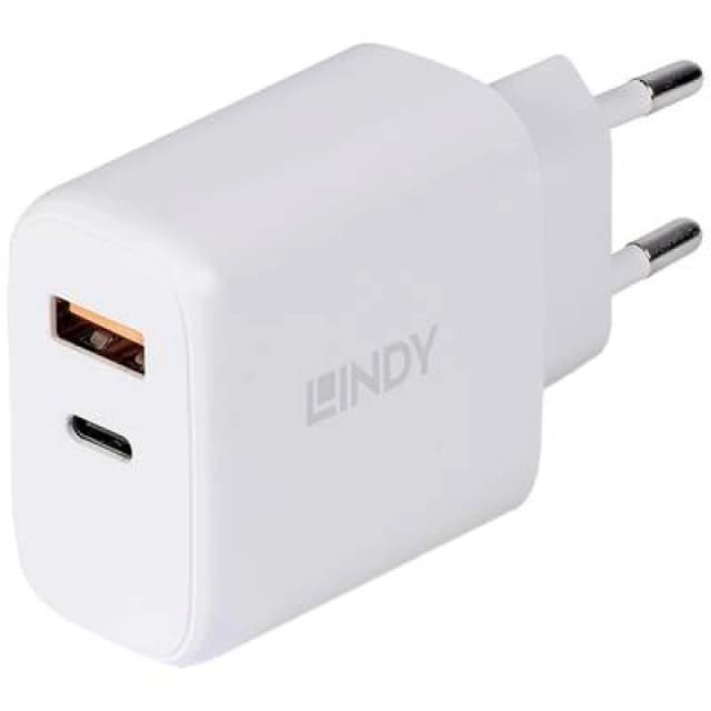 Lindy LINDY 30W USB Type A & C Charger USB charger 30 W 1x USB-A, 1x USB-C White Indoors 73424