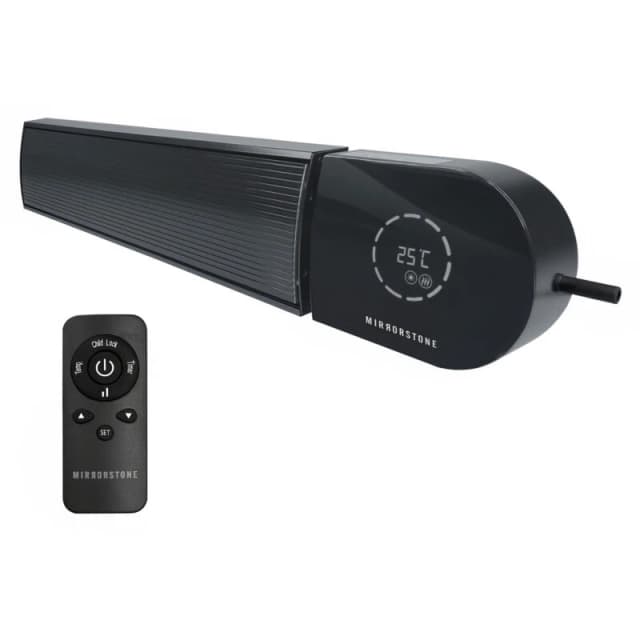 Mirrorstone 1.2Kw Ionis WiFi Remote Controllable Infrared Bar Heater - Finish: Black ION-12WB