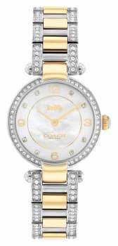 Coach Cary Two Tone Bracelet Crystal Set 14503840 Watch