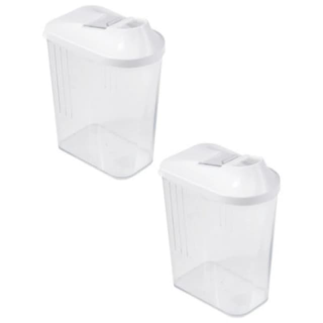 Keeeper Set of 2 Pouring Jar 1.5 Litre with Infinitely Adjustable Dispensing Lid Clear unisex