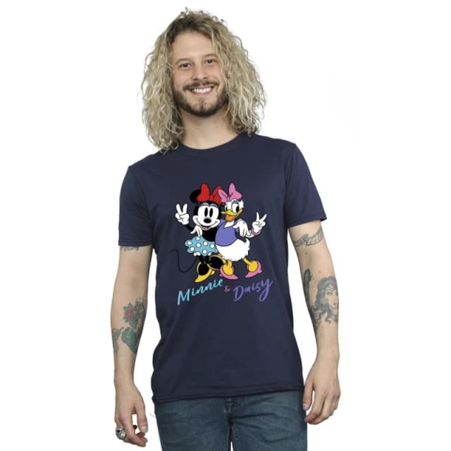 Disney Men Minnie Mouse And Daisy T-Shirt in Navy Size: Small Navy S Male 5063153625716