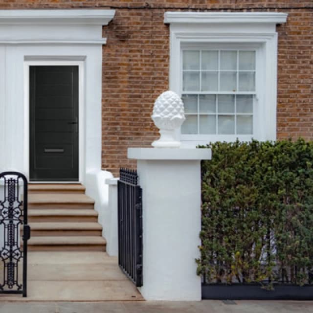 Lacerta Composite Door Monza Solid Black 890mm X 2090mm Open In Left Hand No Glass 10 Year Guarantee - Free Delivery & Smart Lock