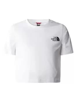 The North Face The North Face Older Girl Short Sleeve Crop Simple Dome Tee, White, Size M=10-12 Years, Women