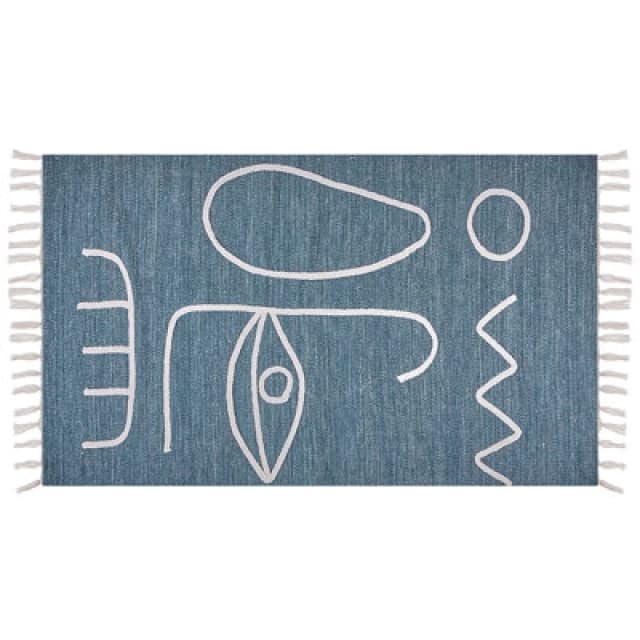 Beliani Outdoor Rug Yavu Blue 80 X 150 Cm