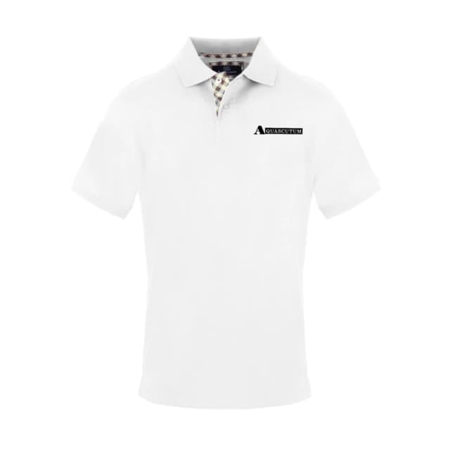 Aquascutum Mens Polo Short Sleeve Polo Shirt Short Sleeve Polos Small White 54118401350
