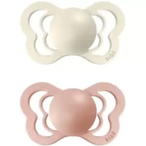 BIBS Couture Natural Rubber Size 2: 6+ months dummy Ivory / Blush 2 pc