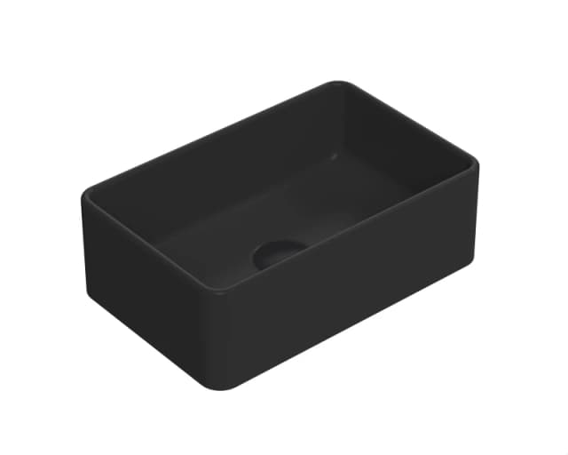 Balterley Rectangular Countertop Vessel Without Overflow Matt Black 365mm Black