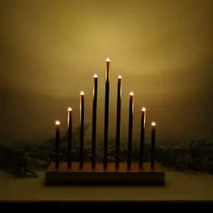 25cm Premier Christmas Candlebridge with 9 LEDs in Rose Gold Battery Operated with Timer