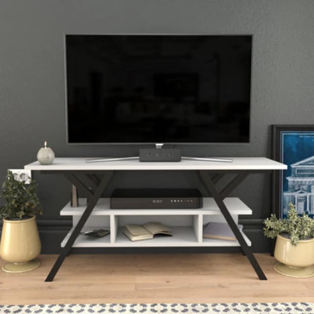 Decorotika Minerva TV Unit for TV's up to 55" in Off-White Off-White Unisex