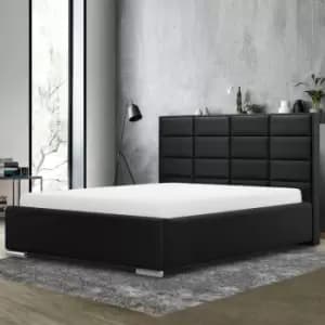 Tuanso Upholstered Beds - Plush Velvet, Double Size Frame, Black - Black