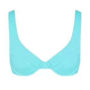 Missguided Crinkle Underwire Bikini Top - Blue