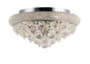 Alexandra Flush Ceiling 6 Light Polished Chrome, Crystal