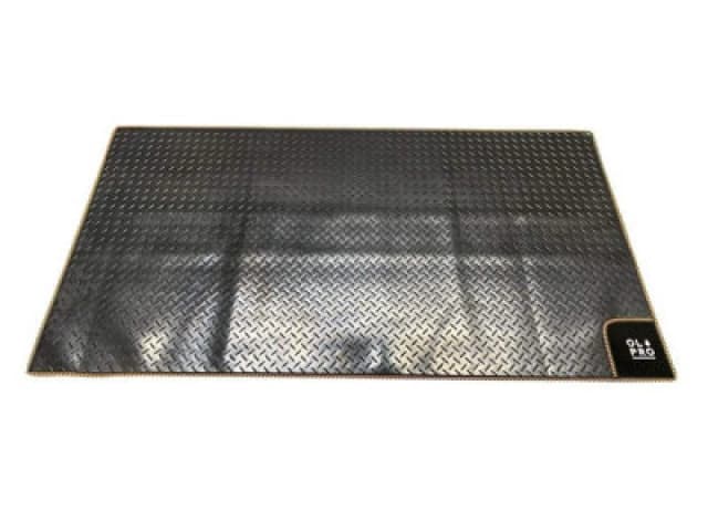 Olpro Awning Tunnel Mat 1500mm X 800mm Black Rubber Checker Board With Orange Edge Trim