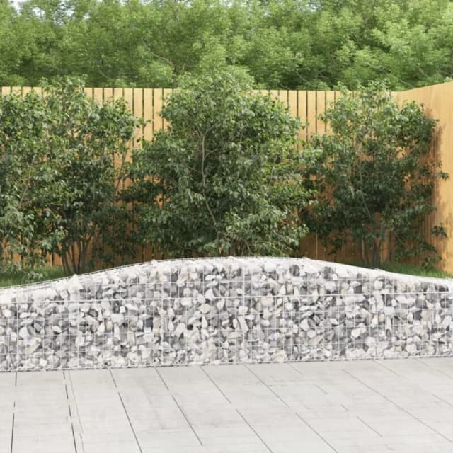 VIDAXL Arched Gabion Baskets 3 pcs 400x50x40/60cm Galvanised Iron Vidaxl 8720845565015