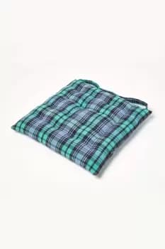 Blackwatch Tartan Seat Pad with Button Straps 100% Cotton