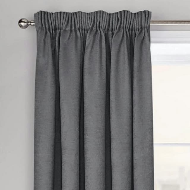 Velosso Westwood Dimout Pencil Pleat Curtains - Charcoal